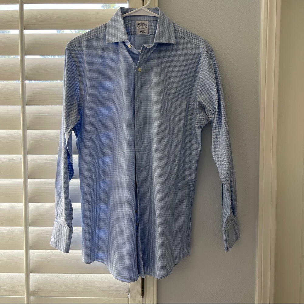 Brooks Brothers Men’s Regent 15.5 2/3 Blue Non-Iron Dress Shirt 100% Cotton